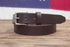 1.25" Dark Brown Full Grain Leather Belt Tapered Tip Roller Buckle